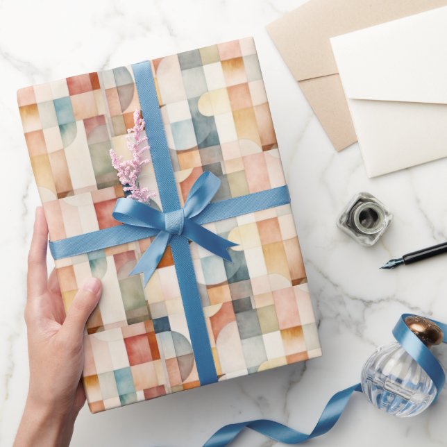 Boho Watercolor Abstrakt Art Presentpapper (Gifting)