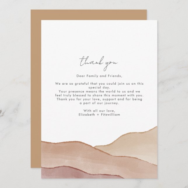 Boho Watercolor Abstrakt | Gentle Fawn Meny (Fram/baksida)