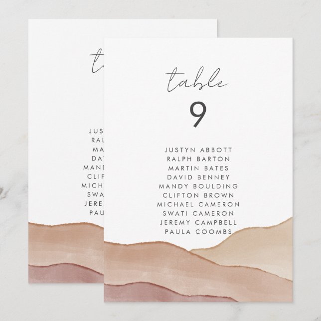 Boho Watercolor Abstrakt | Sittdiagramkort (Fram/baksida)