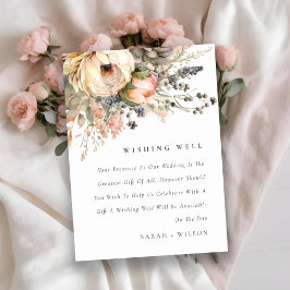 Boho Watercolor Autumn Blommigt Bröllop Wishing we Tilläggskort