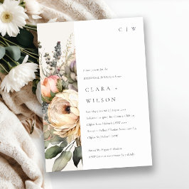 Boho Watercolor Autumn Blommigt Rehearsal Middag Inbjudningar