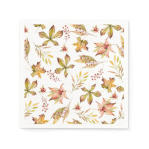 Boho Watercolor Autumn Botanical Mönster Party