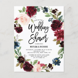 Boho Watercolor Autumn WAN Möhippa Inbjudan Vykort