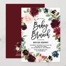 Boho Watercolor Autumn WandeBaby Shower Brunch Inbjudningar