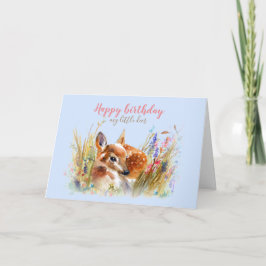 Boho Watercolor Baby Hjort Hälsning Kort