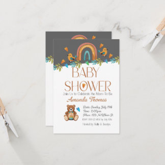 BOHO Watercolor Baby Shower-inbjudan Inbjudningar