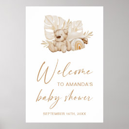 Boho Watercolor Baby Shower Välkomstskylt Poster