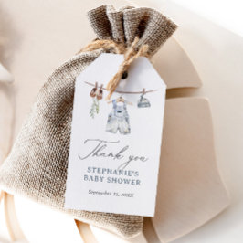 Boho Watercolor Barnkläders Boy Baby Shower Presentetikett
