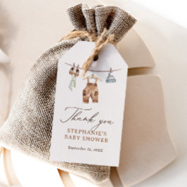 Boho Watercolor Barnkläders Boy Baby Shower Presentetikett