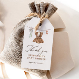 Boho Watercolor Barnkläders Girl Baby Shower Presentetikett