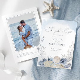 Boho Watercolor Beach Wedding Photo Spara Datumet