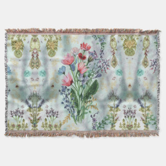 Boho Watercolor Blanket - Dreamy Pastel Throw Filt