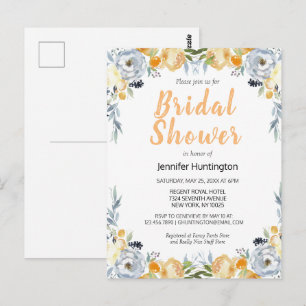 Boho Watercolor Blommig Bröllopsdusch Postkort Vykort