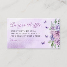 Boho Watercolor Blommigt Baby Shower Diaper Raffle