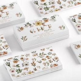 Boho Watercolor Blommigt Baby Shower Gift Registry Visitkort
