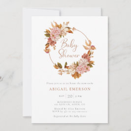 Boho Watercolor Blommigt Baby Shower-inbjudan Inbjudningar