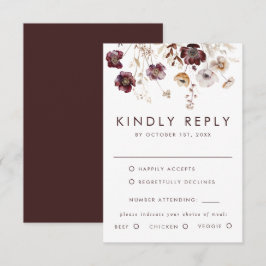 Boho Watercolor Blommigt Bröllop OSA Kort