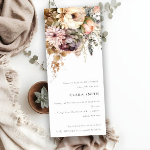 Boho Watercolor Blommigt Bunch Baby Shower Inbjudningar