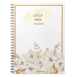 Boho Watercolor Blommigt Island Anteckningsbok