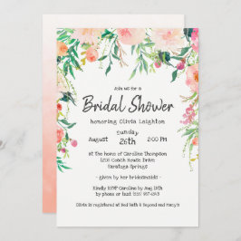 Boho Watercolor Blommigt Möhippa Inbjudningar