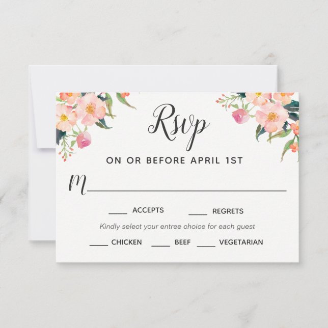 Boho Watercolor Blommigt OSA med Entree Selections (Framsida)