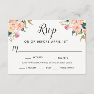 Boho Watercolor Blommigt OSA med Entree Selections Kort
