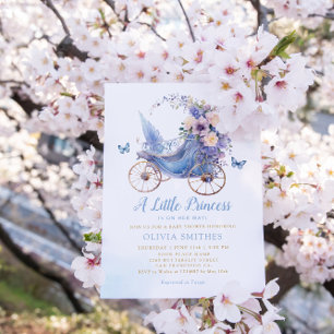 Boho Watercolor Blommigt Princess Girl Baby Shower Inbjudningar