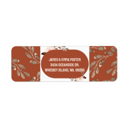 Boho Watercolor Blommigt Returetiketters Returadress Etikett