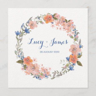 Boho Watercolor Blommigt Wandebröllop bjudande Inbjudningar