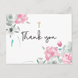 Boho Watercolor Blommor Barn Doping Tacksamhetskor Vykort