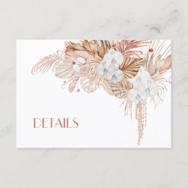 Boho Watercolor Blommor Bröllopsdetaljer Tilläggskort