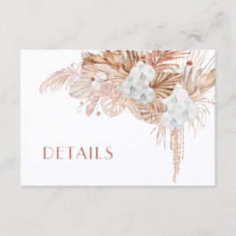 Boho Watercolor Blommor Bröllopsdetaljer Tilläggskort
