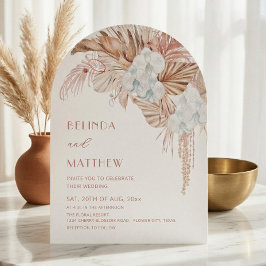 Boho Watercolor Blommor Casual Bröllop Inbjudningar