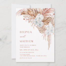 Boho Watercolor Blommor Casual Bröllop Inbjudningar