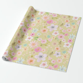 Boho Watercolor Blommor Inpackningspapper Presentpapper