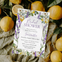 Boho Watercolor Bröllopsfest Citron & Lavendel