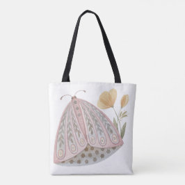 Boho Watercolor Butterfly Blommigt Boho Stil Tygkasse