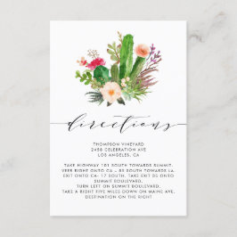 Boho Watercolor Cactus Bröllop Directions Tilläggskort