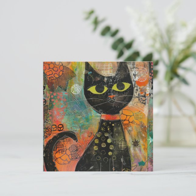 Boho Watercolor Cats - Earthy Kattdjur Art (7) (Stående Fram)