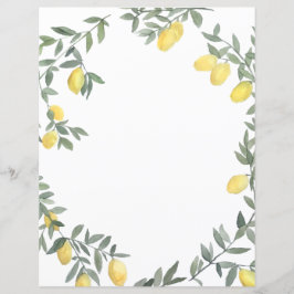 Boho Watercolor Citronkrans Personlig Kort