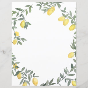 Boho Watercolor Citronkrans Personlig Kort
