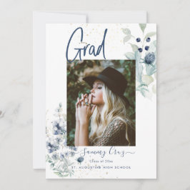 Boho Watercolor Cotton Flowers Studenten Meddelande
