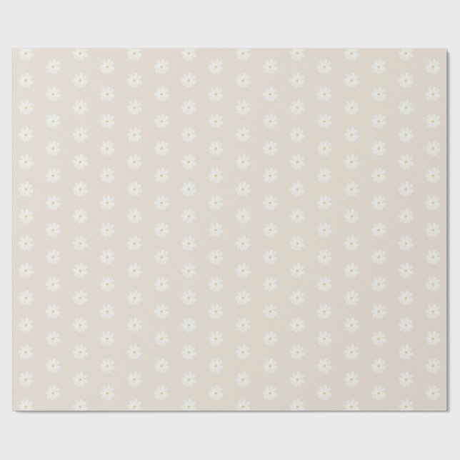 Boho Watercolor Daisy Presentpapper (Platt)