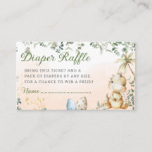 Boho Watercolor Dinosaur Greenery diaper raffle