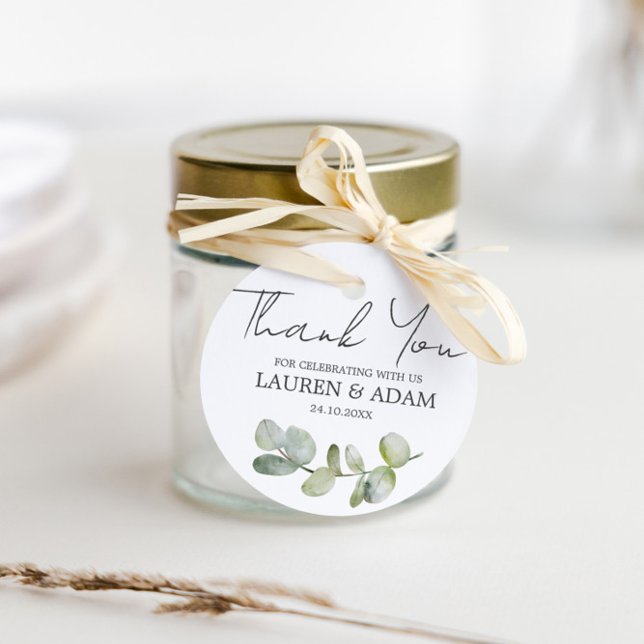 Boho Watercolor Eucalyptus Bröllop Gåvor Etiketter (Skapare uppladdad)