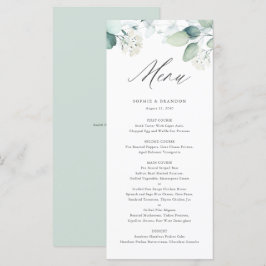 Boho Watercolor Eucalyptus Löv Greenery Bröllop Meny