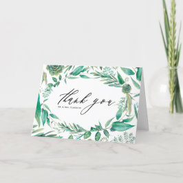 Boho Watercolor Eucalyptus och Succulents Ram Tack Kort
