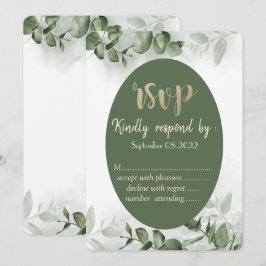 Boho Watercolor Eukalyptus Grönska RSVP Inbjudningar