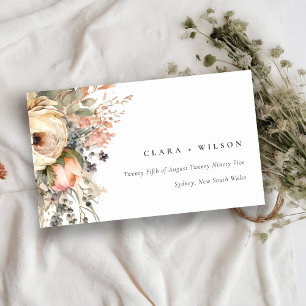 Boho Watercolor Fall Autumn Blommigt Bröllop webbp Tilläggskort