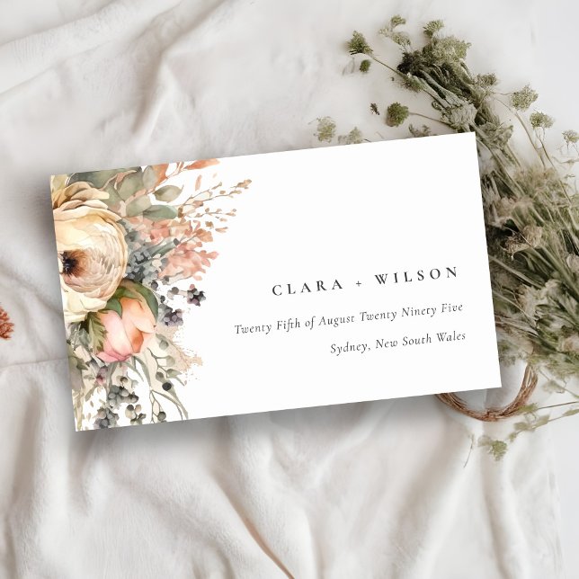 Boho Watercolor Fall Autumn Blommigt Bröllop webbp Tilläggskort (Skapare uppladdad)